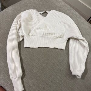 Forever 21 White Ribbed Sweater